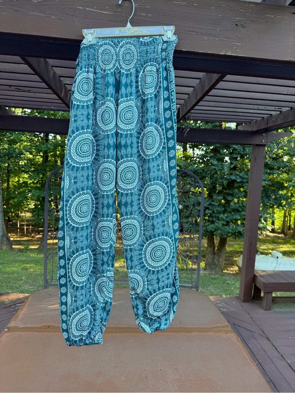 Lotus & Luna Teal Mandala Harem Pants- Size M